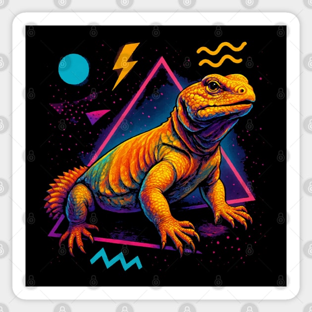 Retro Neon Egyptian Uromastyx Sticker by Reptiq's Store